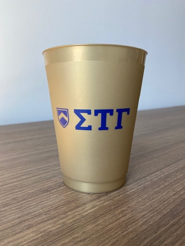 16oz Gold Greek Letter Cup